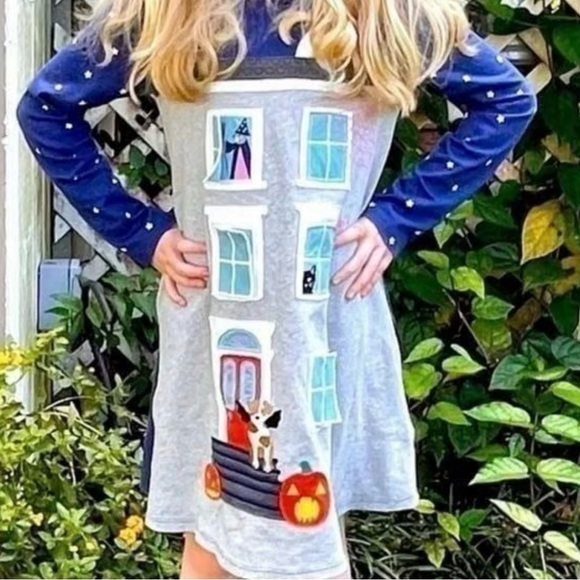 Mini Boden Lift A Flap Halloween Dress Sz 6-7 - Picture 1 of 8